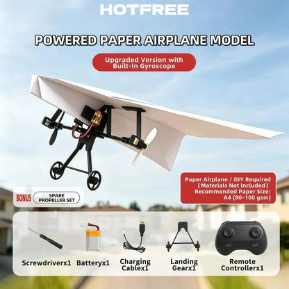 ✈️ RC Paper Airplane Kit | Gyro Stabilizer, Dual Propellers, DIY Flying Toy