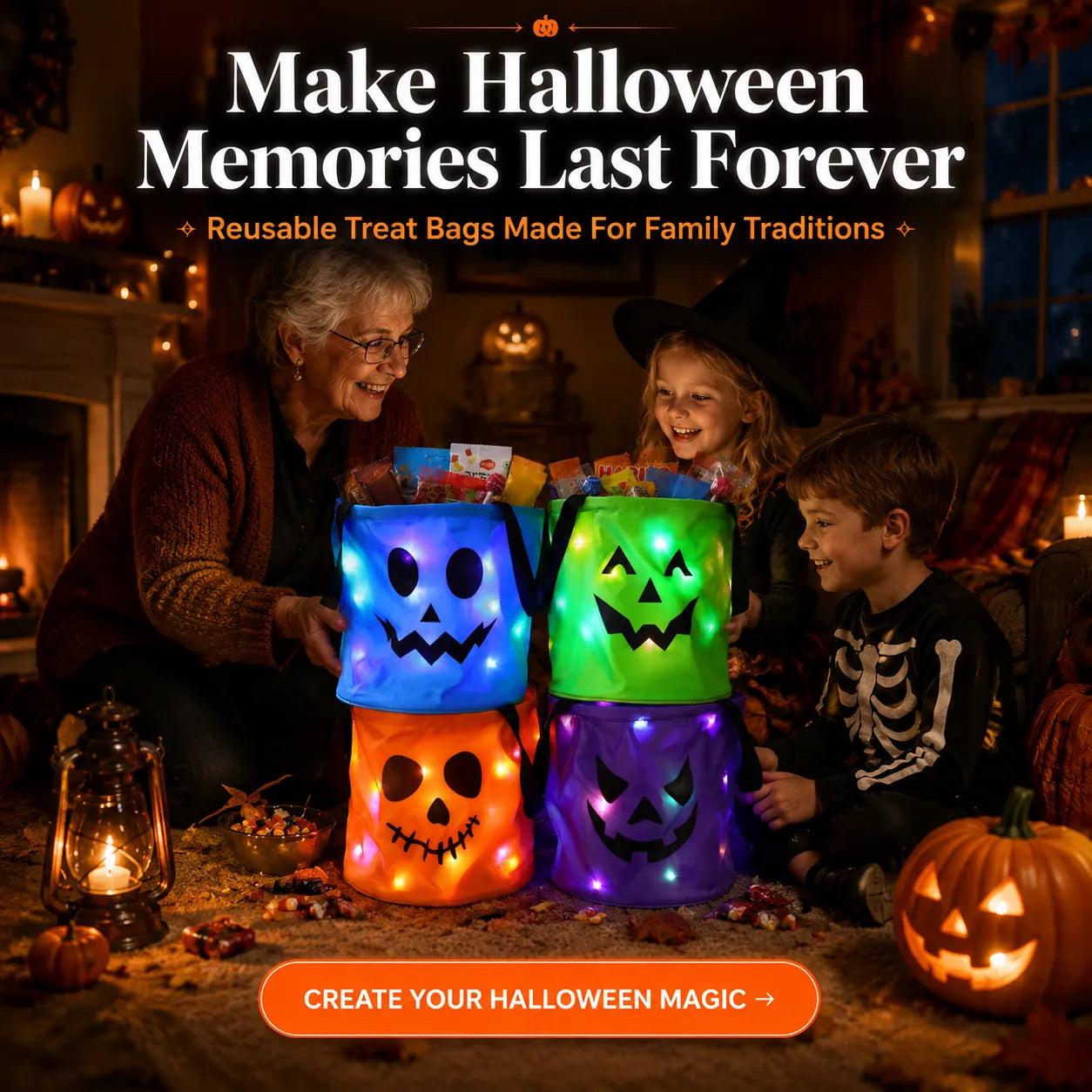 Reusable Halloween Treat Bags That Make Every Trick-or-Treat Moment More Magical-Last Day Sale-50% OFF🔥