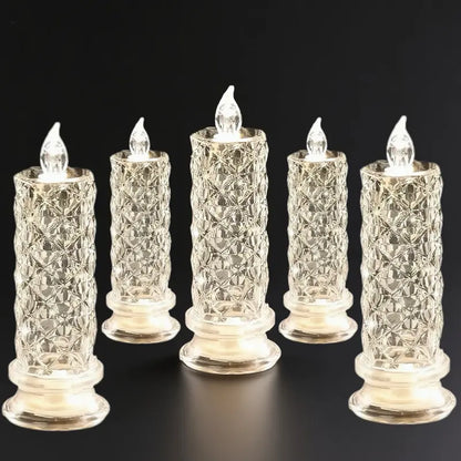 🎅Xmas Sales🔥Crystal LED Candle Set – Warm Flickering Glow for Date Nights, Parties & Home Decor