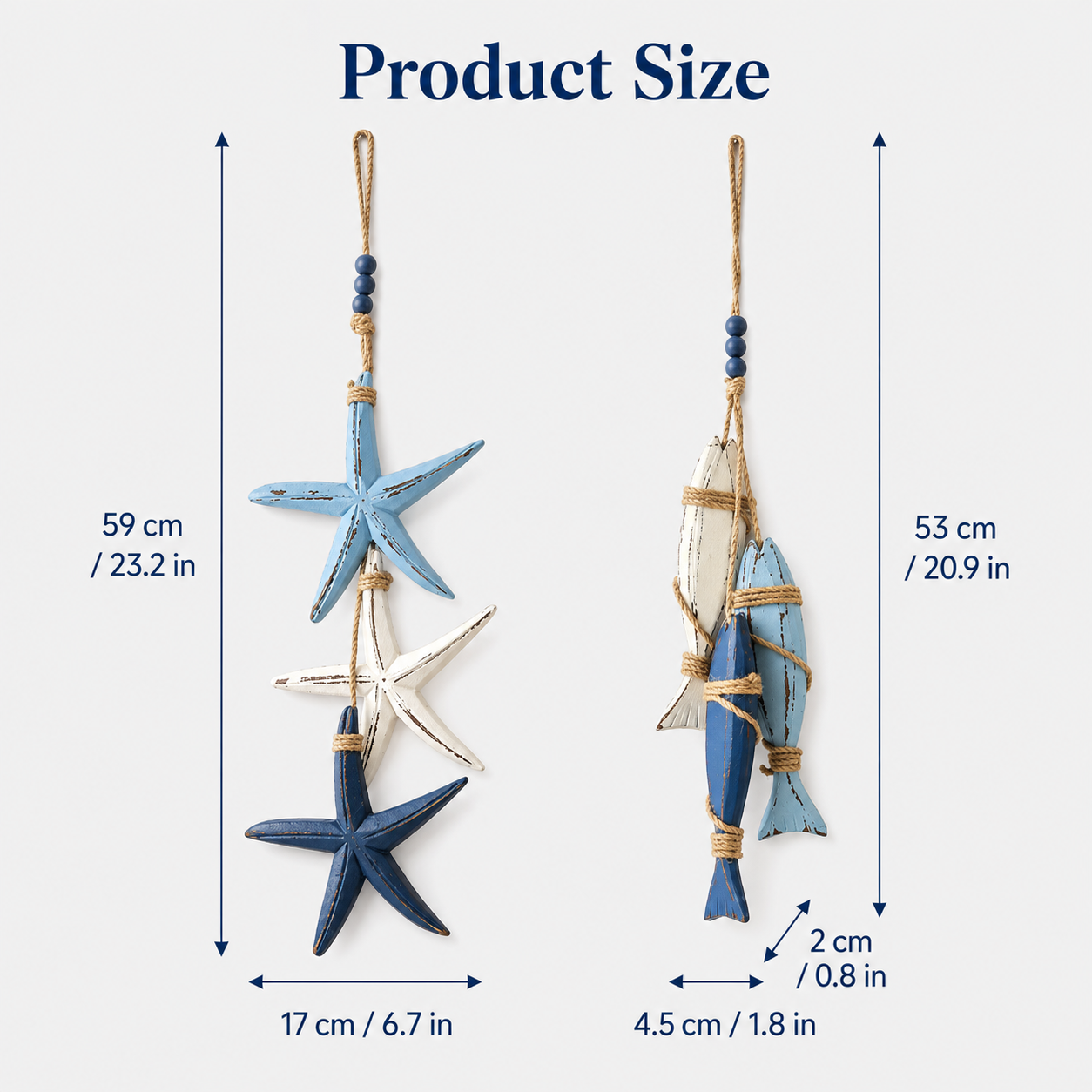 ⭐2026 HOT SALE🐟🌊Lighted Coastal Wooden Starfish & Fish Hanging Decor