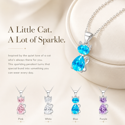 🐾 A Little Companion Close to Your Heart – Sparkling Crystal Cat Necklace ✨