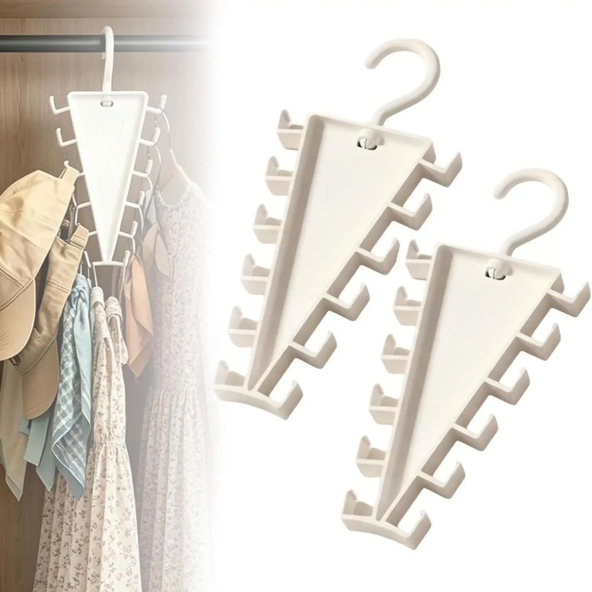 Space-Saving 12-Hook Rotating Closet Organizer