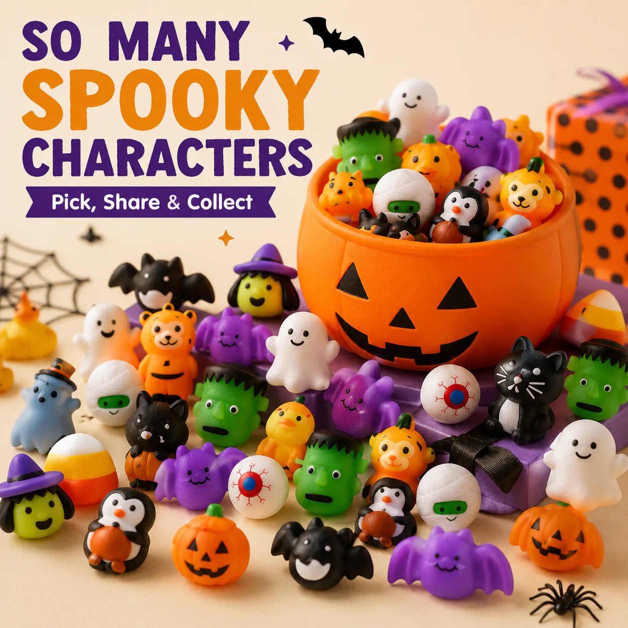 🎃 Halloween Mochi Squishy Toys – Spooky-Cute Mega Pack for Parties & Goodie Bags 👻✨