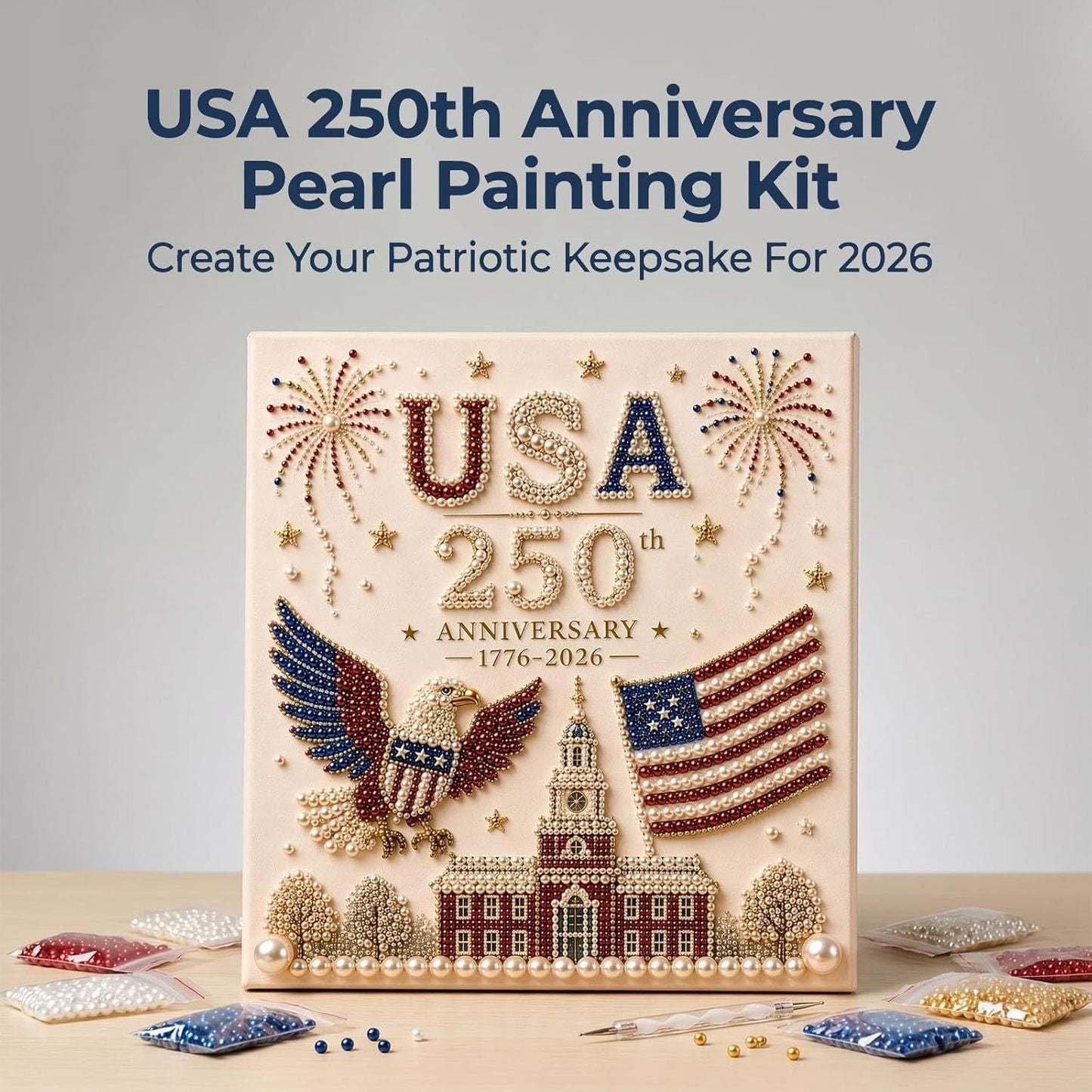 🎄 Premium 3D Pearl Christmas Diamond Painting Art Kit | Luxury Flocked Canvas with Scratch-Resistant Non-Fading Pearl Beads DIY Holiday Decor 🎅⛄️❄️
