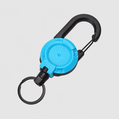 🔑Retractable Carabiner Keychain – 65cm steel lanyard, 100,000 pull cycles. Lightweight & sturdy.