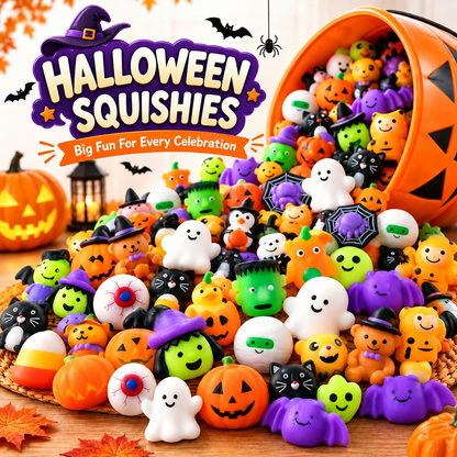 🎃 Halloween Mochi Squishy Toys – Spooky-Cute Mega Pack for Parties & Goodie Bags 👻✨