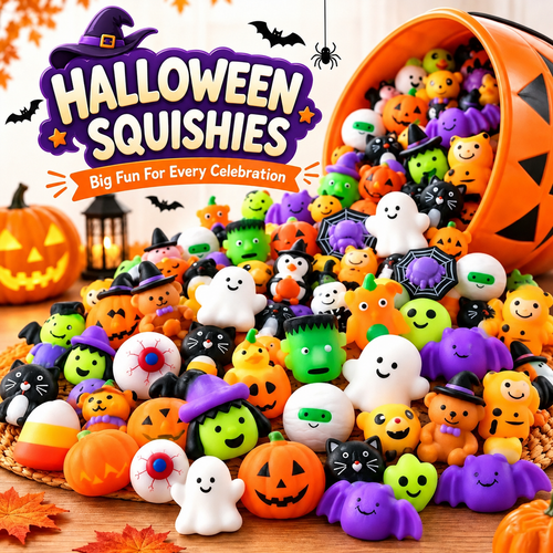 🎃 Halloween Mochi Squishy Toys – Spooky-Cute Mega Pack for Parties & Goodie Bags 👻✨