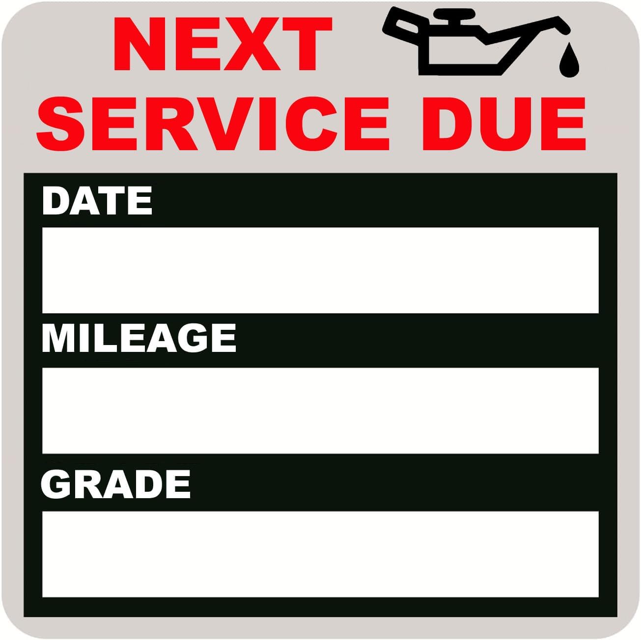 Oil Change Stickers Static Cling, 100pcs 2x2 Inches