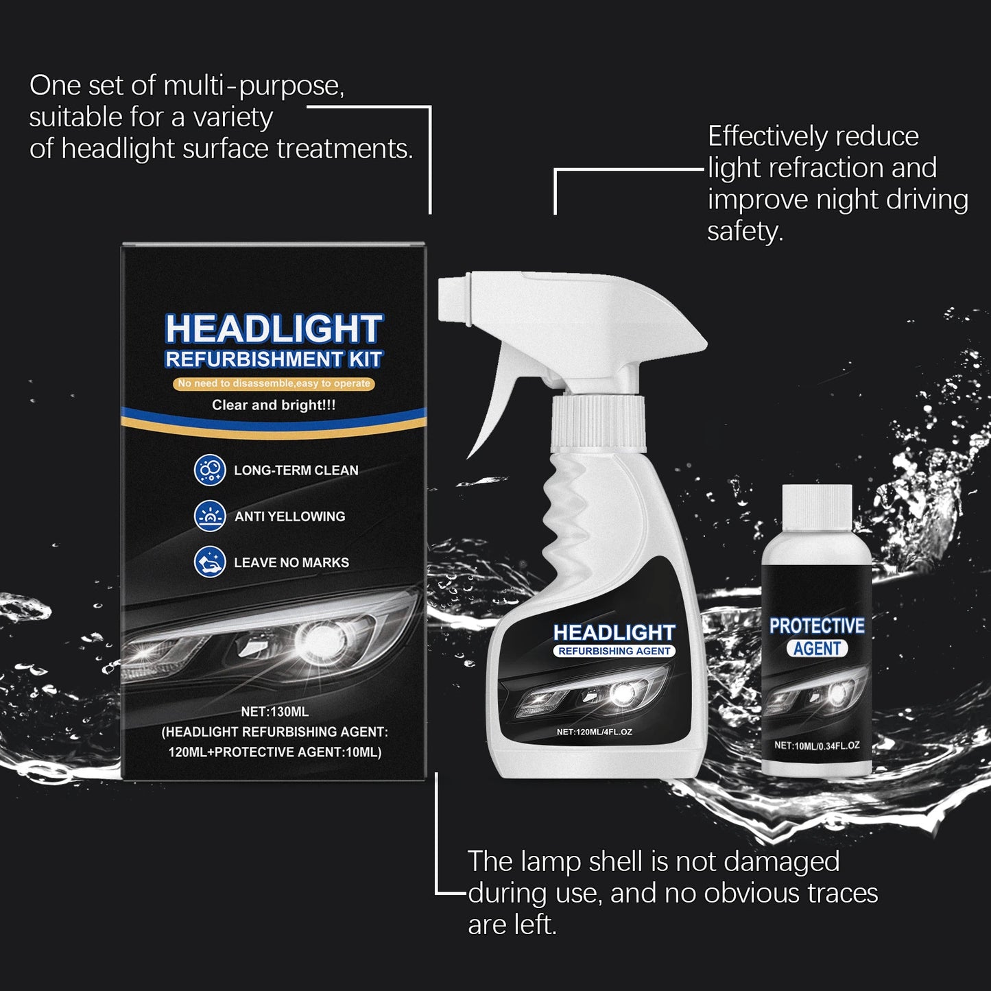 Buy 2 Get 1 Free🚘Automotive Headlamp Restoration Fluid, blurring enhanced crystalline coating refurbisher