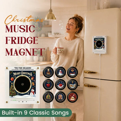 🎄 Interactive Christmas Music Fridge Magnet: Plays 9 Classic Songs for Festive Kitchen Decor! 🎵✨