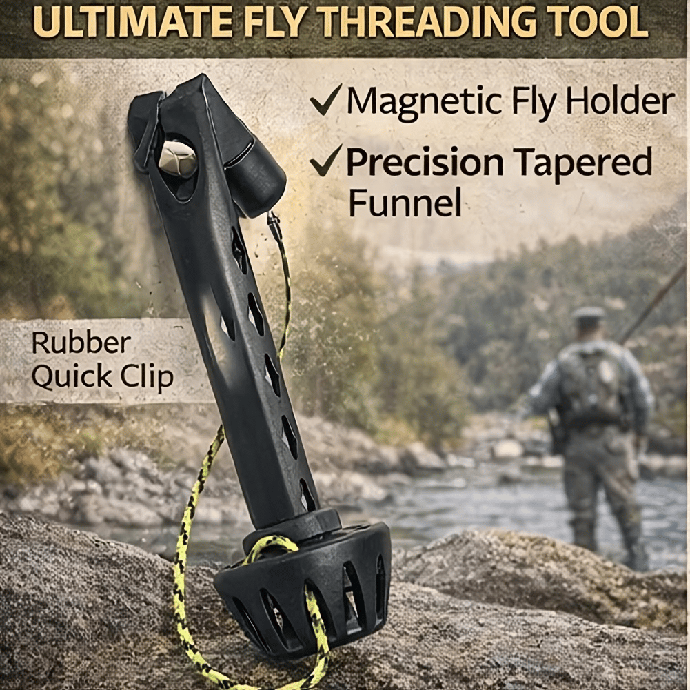 🔥Last Day 49% OFF🎣Fly Roost Magnetic Fly Threader – Instant Hook Threading Tool for Fly Fishing, Perfect for Small Flies & Low Light, Portable with Lanyard Hole