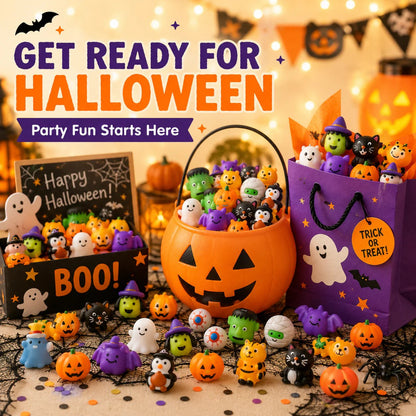 🎃 Halloween Mochi Squishy Toys – Spooky-Cute Mega Pack for Parties & Goodie Bags 👻✨