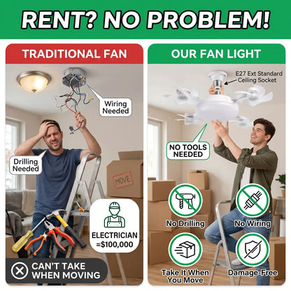 🔥 2026 Hot Sale | E27 Ceiling Fan Light – Cool Air & Bright LED Light in One 💡