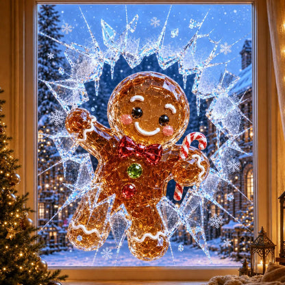 🔥Limited time 49% OFF -✨🎄19.7'' Crystal Christmas Break-In Window Decal — 3D Shattered-Glass Holiday Window Decoration