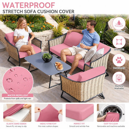🪑 49% OFF Today | Stretch Sofa Cushion Covers Set ✨ Soft Fit Covers for 4 / 8 / 12 PCS