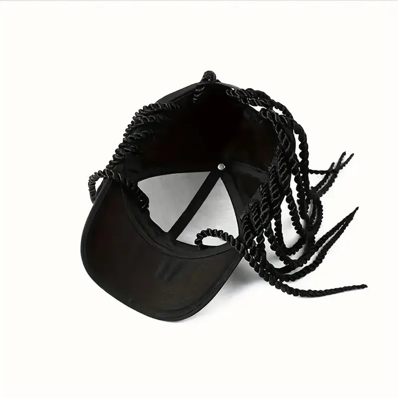 🎉 Limited-Time 50% OFF | Hip-Hop Punk Baseball Cap with Braided Dreadlock Wig 🧢 Adjustable Snapback