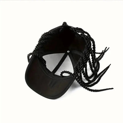 🎉 Limited-Time 50% OFF | Hip-Hop Punk Baseball Cap with Braided Dreadlock Wig 🧢 Adjustable Snapback