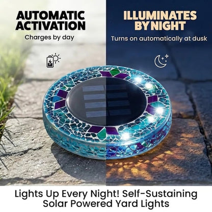 50% OFF !!! ⏰ Solar Disk Lights – Handcrafted Mosaic Outdoor LED Waterproof Light