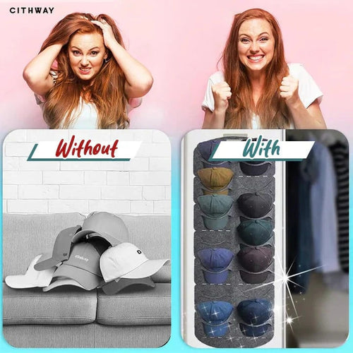 🔥 50K+ Sold 🧢 Hanging Hat Holder with Multiple Pockets for Neat Space-Saving Storage