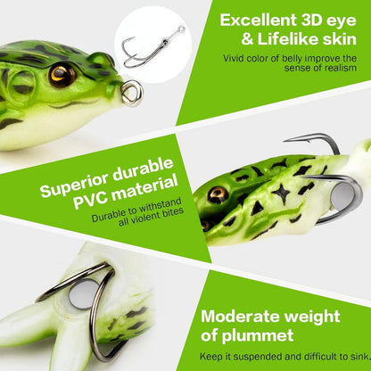 🔥 Save Over 50% Today! 🐸 Mixed-Color Weedless Frog Lures with 360° Propeller Feet