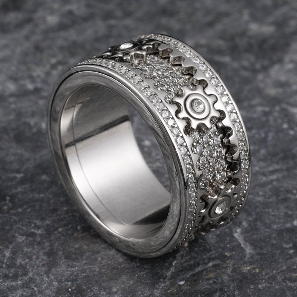 💍 Personalized Rotatable Gear Ring ✨