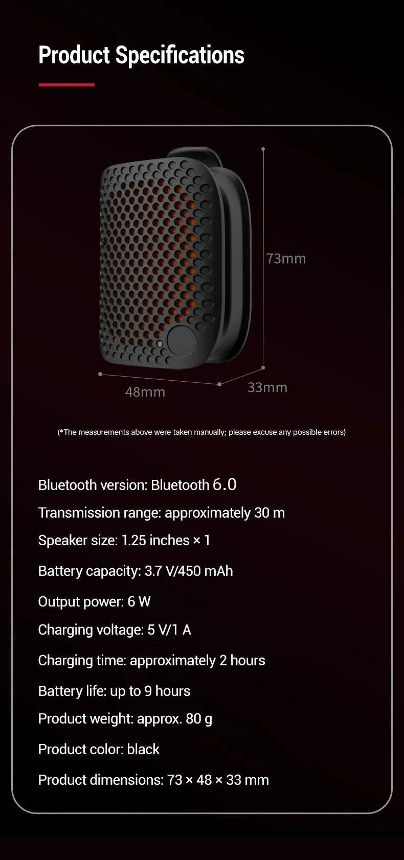 🔥80g Ultra-Light Magnetic Clip-On Speaker – IPX7 Waterproof & TWS Stereo for Outdoor & Travel