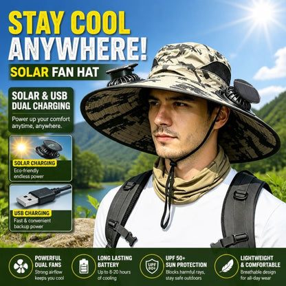 🌞 49% OFF Summer Deal | Ultralight Solar Fan Sun Hat ⚡ Lighter Than a Baseball, Built for Outdoor Cooling