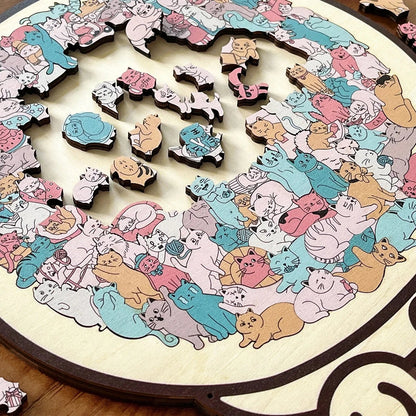 🔥LAST DAY 50% OFF - 🐱🐶 Cute Cat and Dog Puzzle – A Wooden Work of Art You Can Build🧩
