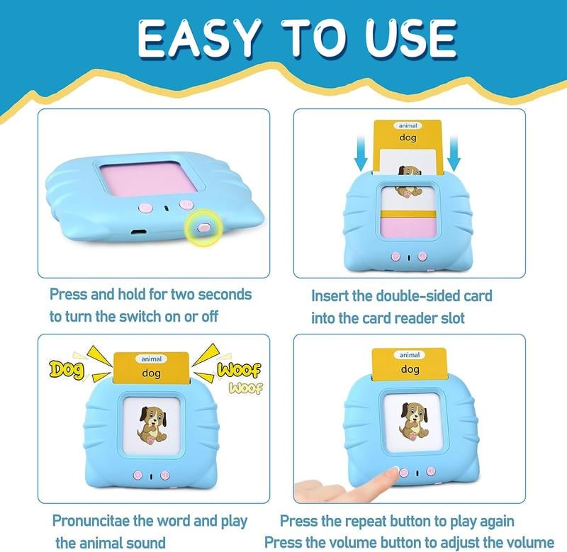 🎓 Limited-Time 49% OFF | Kids Talking Flash Cards 📚 Interactive English Learning Toy for Early Education