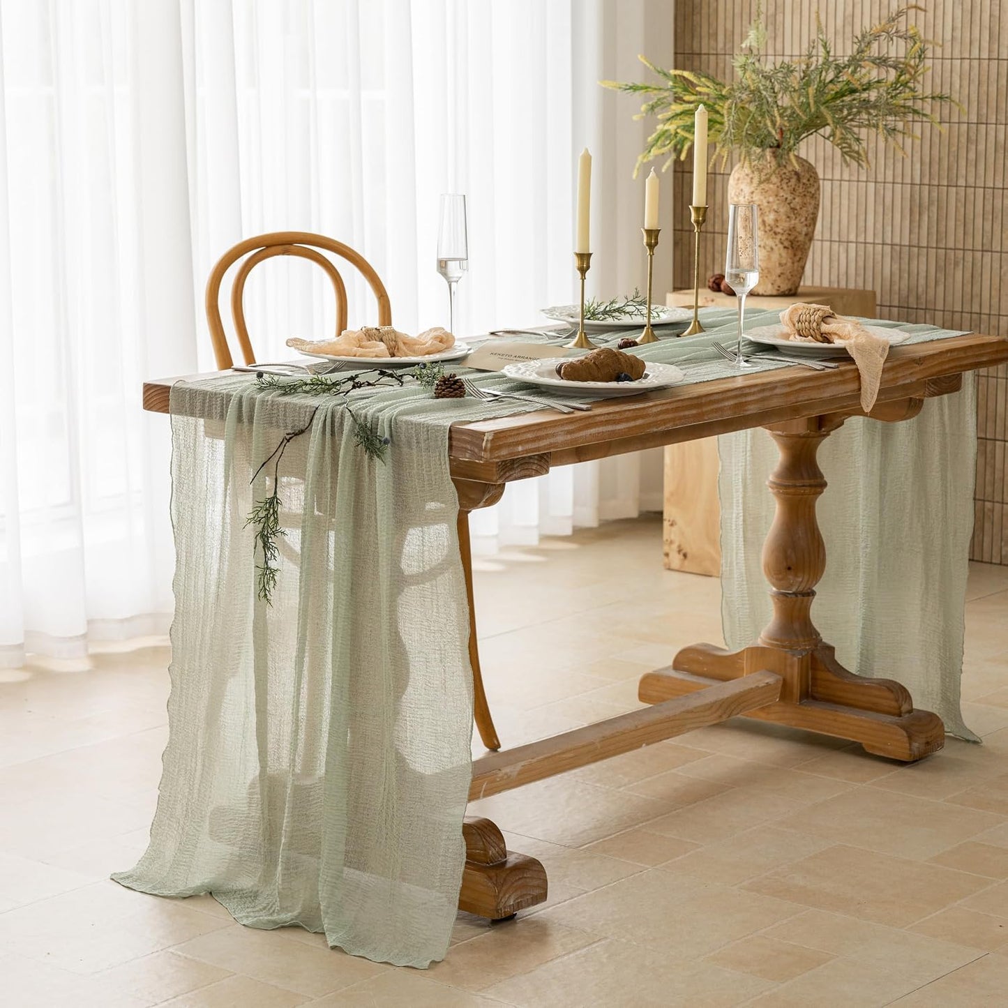 Cheesecloth Table Runner 120 Inches for Party Home Decorations