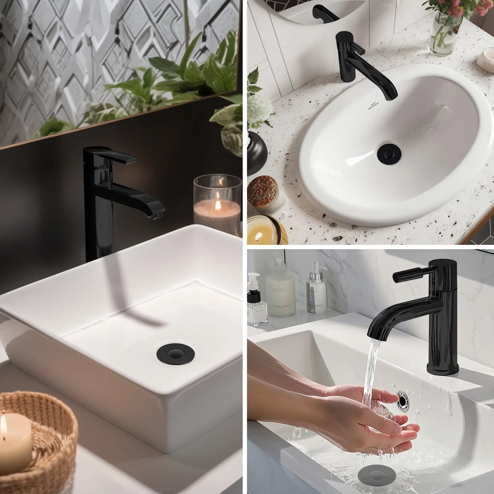 3-in-1 Universal Pop-Up Bathroom Sink Drain Strainer