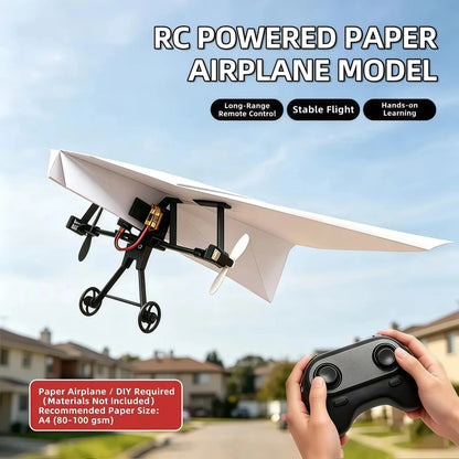 ✈️ RC Paper Airplane Kit | Gyro Stabilizer, Dual Propellers, DIY Flying Toy