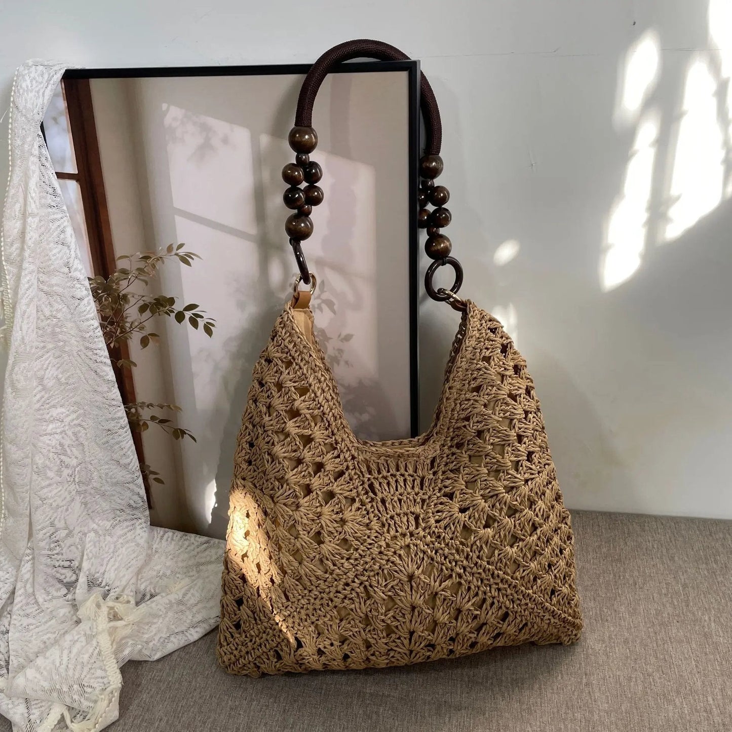 🧺Vintage Handwoven Tote Purse💖