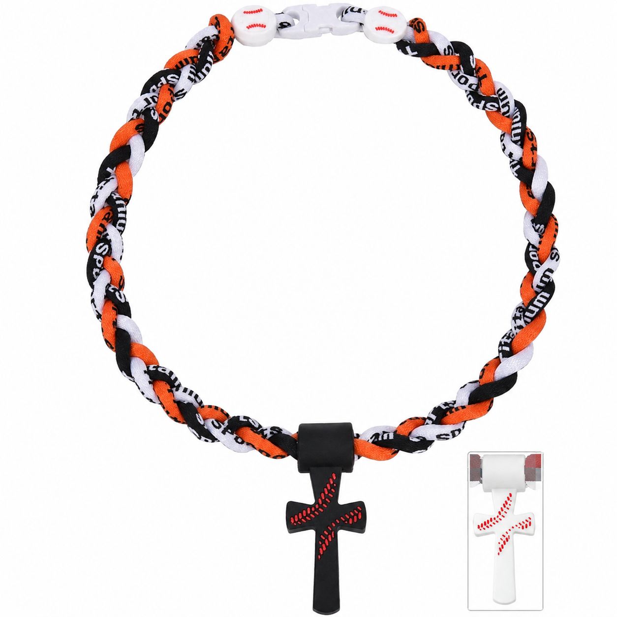 ⚾✝️ Triple-Rope Baseball Cross Necklace | Inspirational Sports Pendant with Faith Charm
