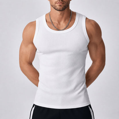 🔥 Hot Sale 50% OFF | Men’s Wide Strap Ribbed Tank Top 💪 Summer Casual Sleeveless Shirt