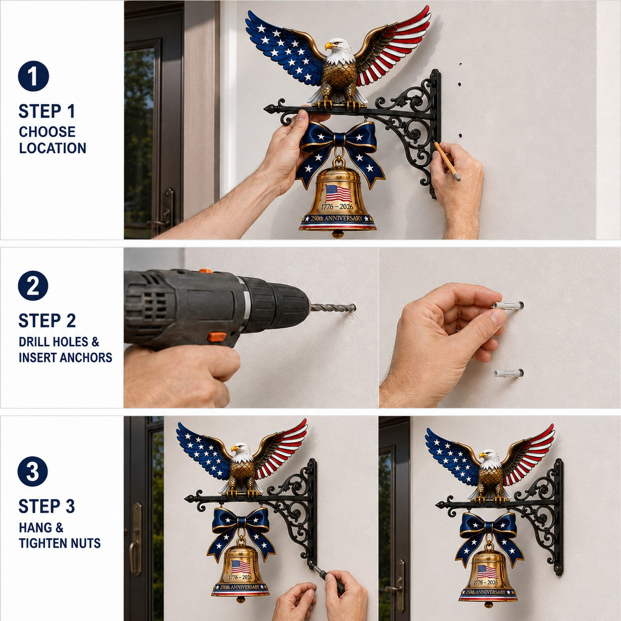 🎊 Ring in the Semiquincentennial: 1776-2026 "Spirit of Liberty" Eagle Bell 🛒 | Buy 2 Get Free Shipping