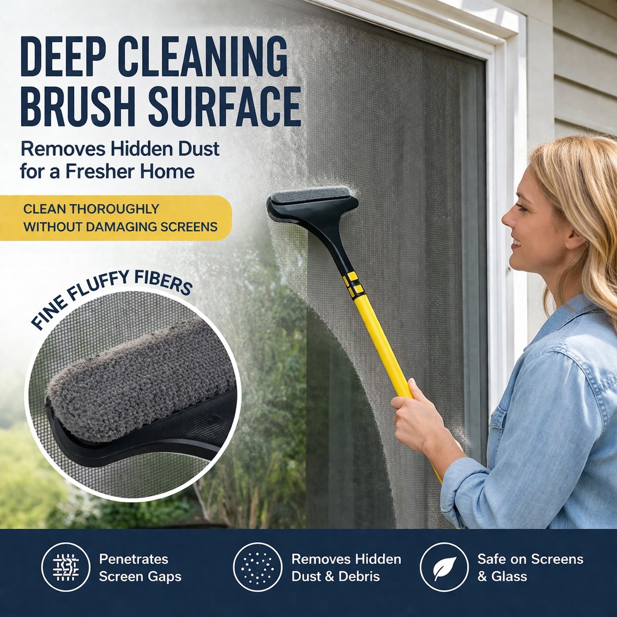 🧼2-in-1 Window & Surface Cleaning Brush – Wet & Dry Dual Use