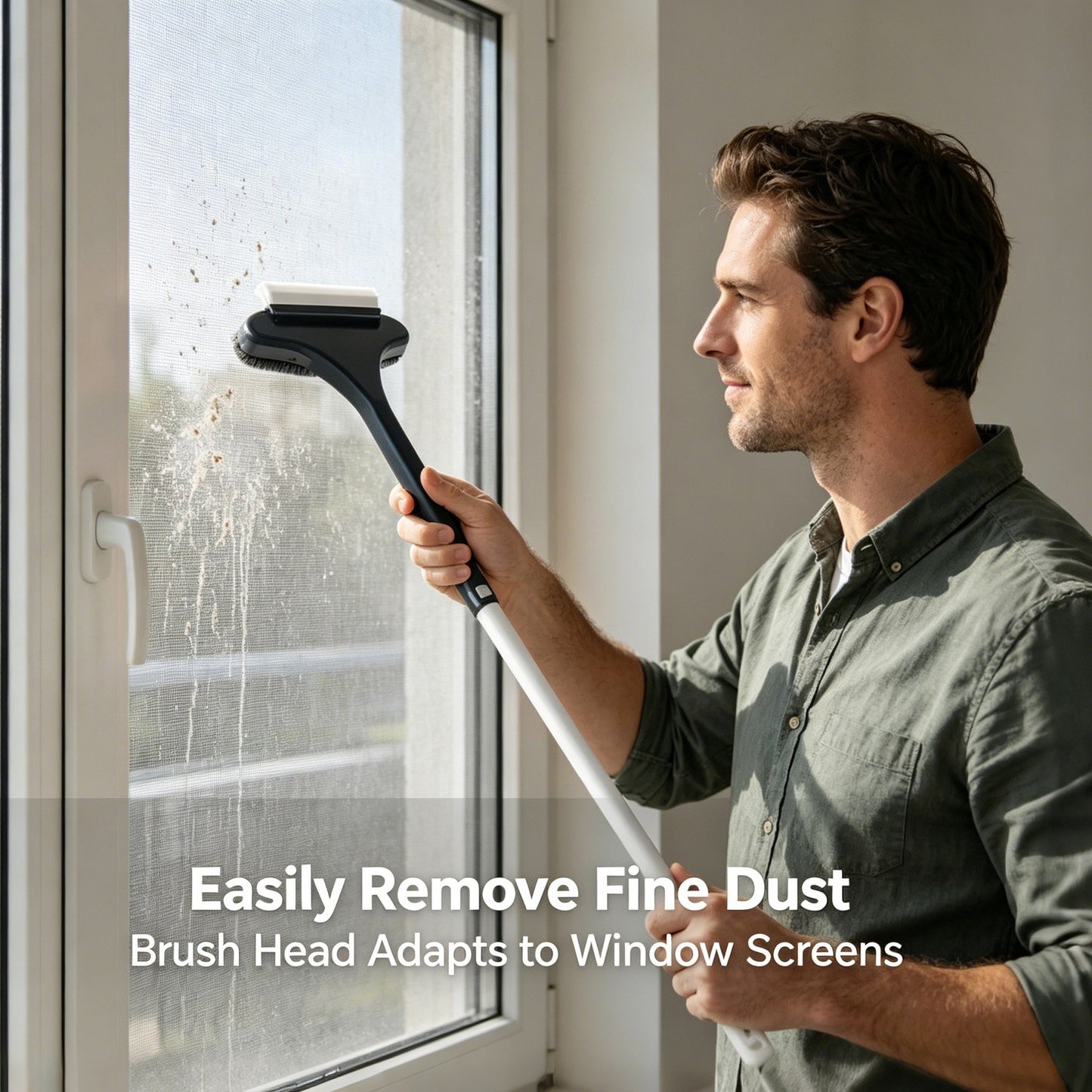 🧼2-in-1 Window & Surface Cleaning Brush – Wet & Dry Dual Use