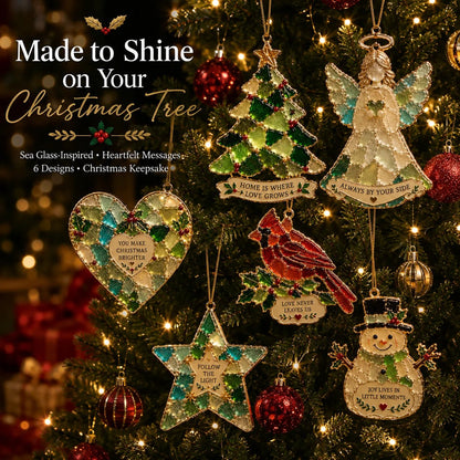 🔥Last Day 50% OFF 🎄 Sea Glass Christmas Blessing Ornaments