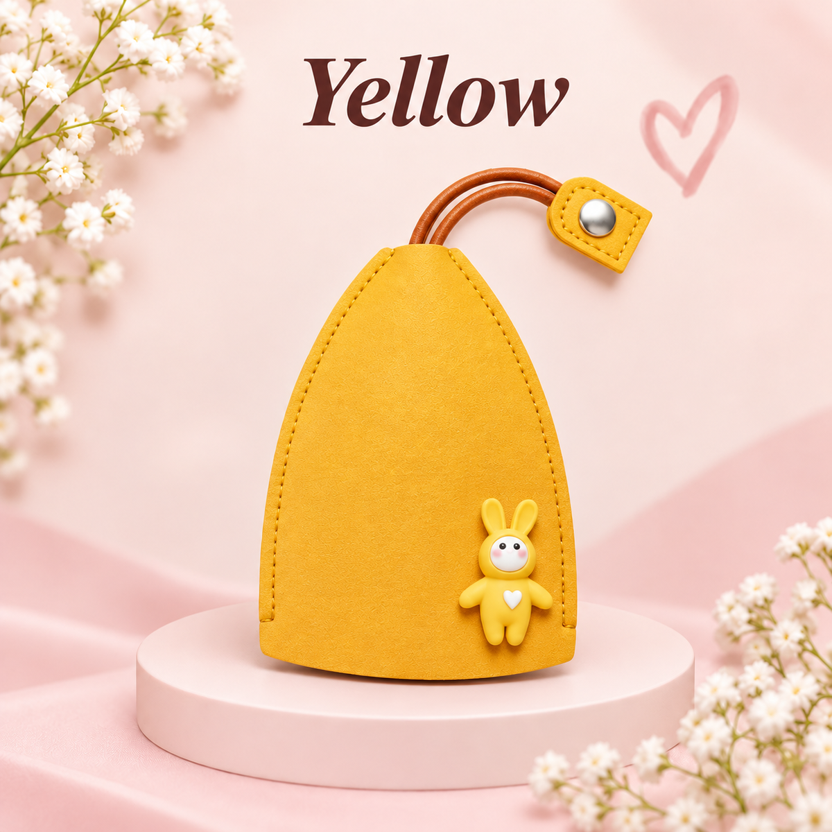 Cute Cartoon Pull-out Leather Car Key Pouch & Organizer 🐰✨
