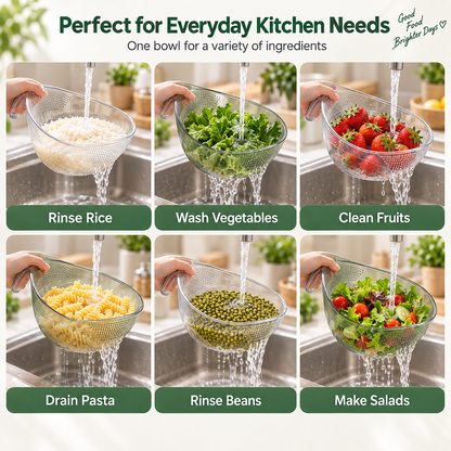 🔥Buy 2 Get 1 Free! 2-in-1 Kitchen Rinse Strainer Bowl with Handle💦