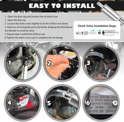 Car Brake Bleeder Hose Kit with One Way Check Valve,Durable Brake Fluid Bleeder Hoses Replacement