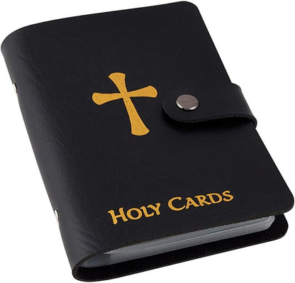 ✝️ Catholic Holy Card Holder – Pocket Prayer Card Organizer with Snap Closure