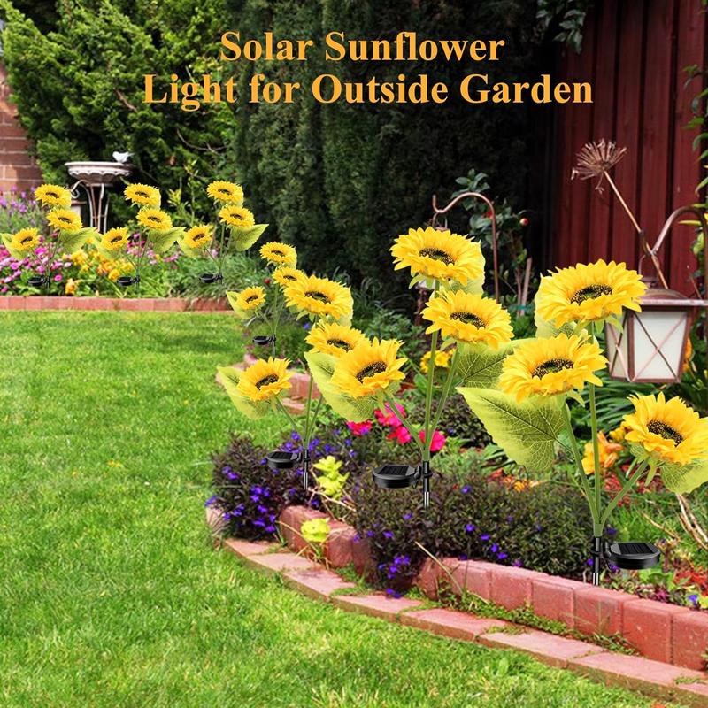 🌻Solar LED Sunflower Garden Lights, Realistic Night Glow for Yard, Lawn, Patio and Porch Decoration, Waterproof IP65