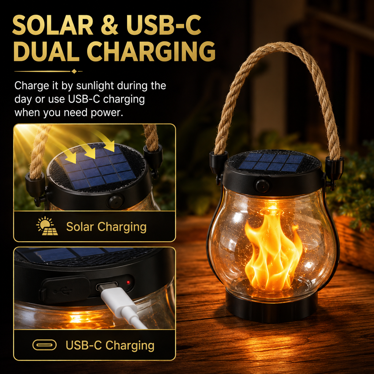 🔥 Get Ready for Cozy Outdoor Nights – Solar Flickering Flame Camp Light 💡✨