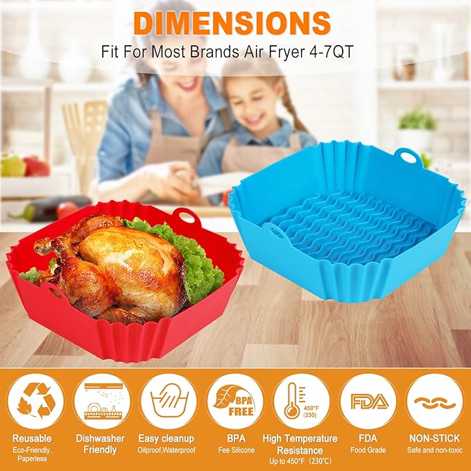 High-Temperature Resistant Air Fryer Silicone Baking Tray
