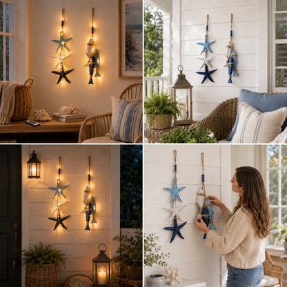 🔥Coastal Wooden Hanging Ornament Lights