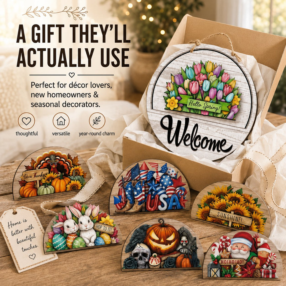 Christmas interchangeable design for the welcome sign