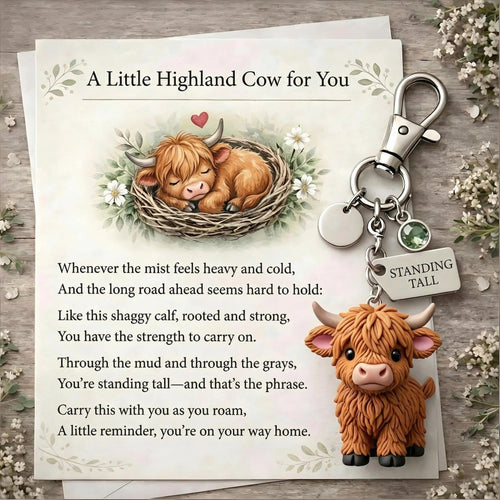 🔥 Hot Sale 49% OFF | Little Highland Cow Keychain 🐮 A Cute Daily Reminder of Strength & Courage