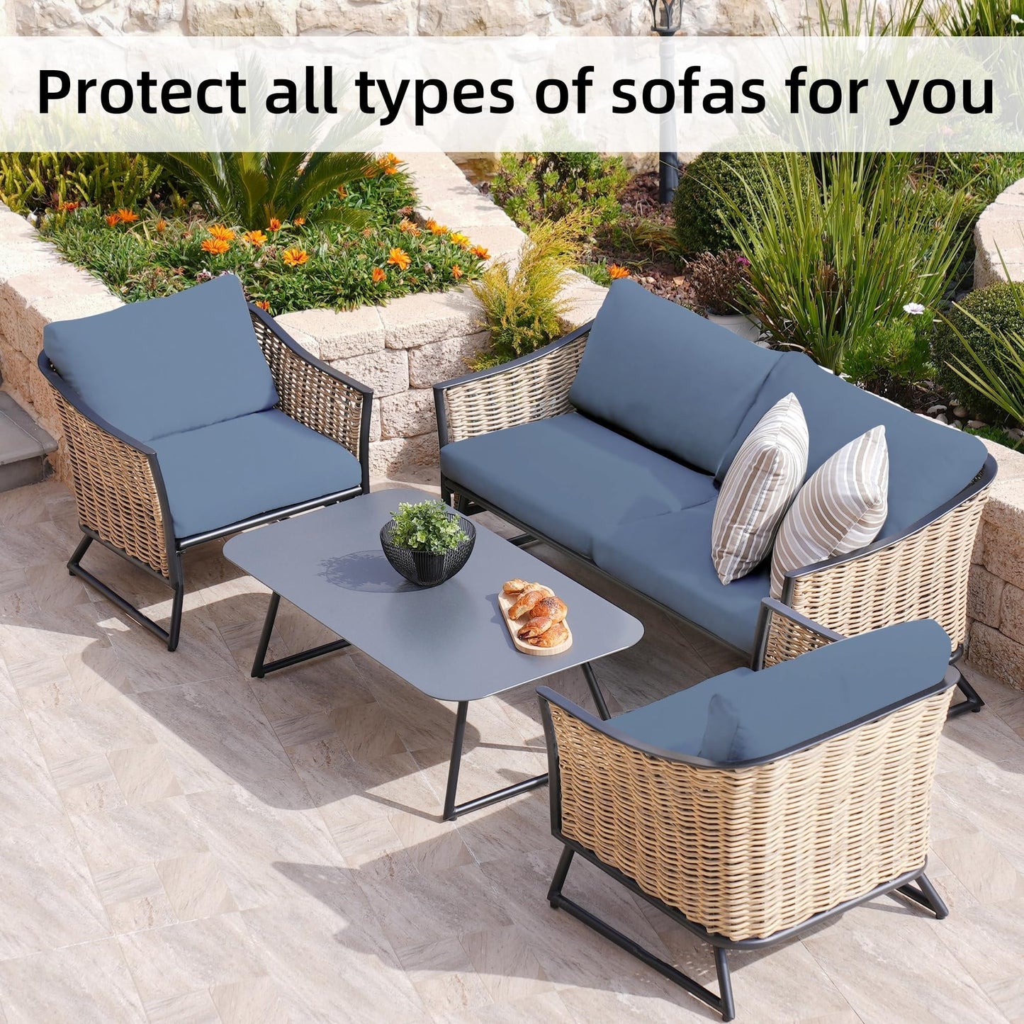 🪑 49% OFF Today | Stretch Sofa Cushion Covers Set ✨ Soft Fit Covers for 4 / 8 / 12 PCS